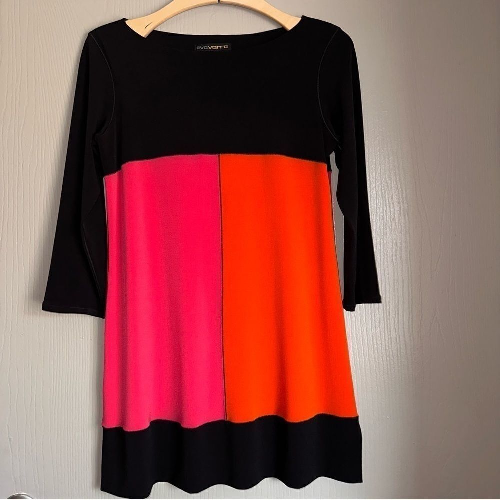 Eva Varro Handcrafted Block dress Pink-red and black size M